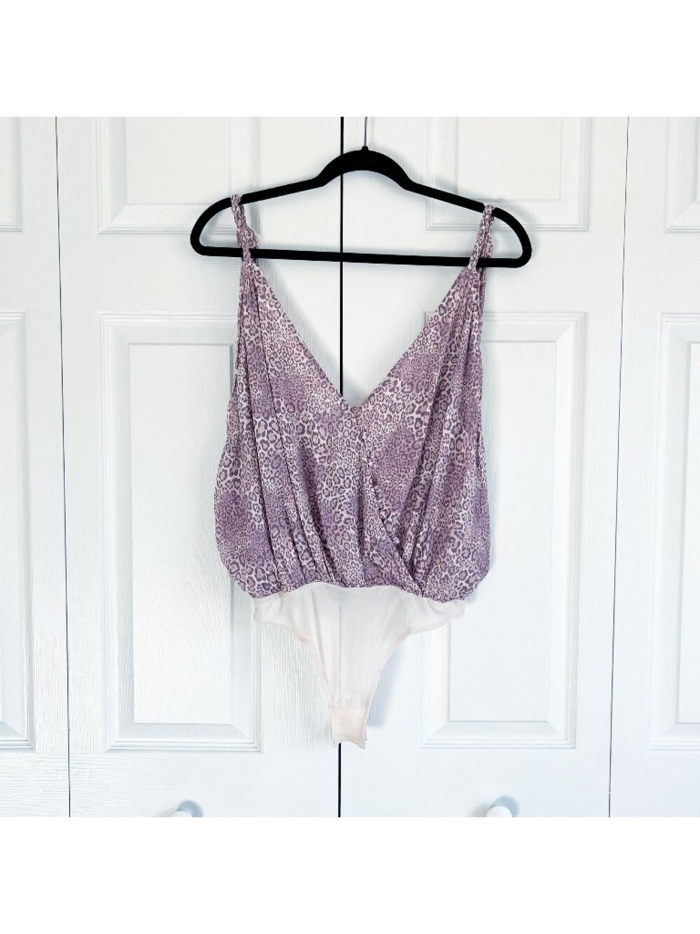Free People Siren Song Mauve Combo Animal Print Bodysuit Women's Size Small S